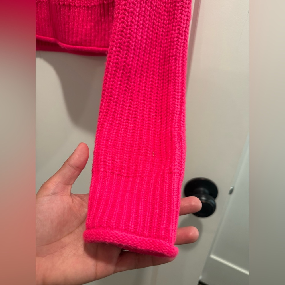 Love For Humanity Bright Pink Half Zip Knit Sweater Size M - Picture 5 of 9
